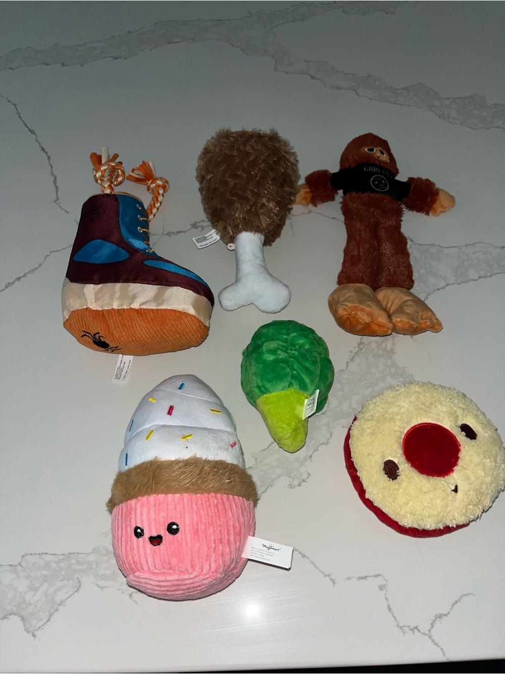 Dog Plush Toy Assortment - Pink Cupcake & Multicolor Plush Set